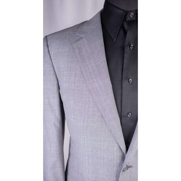 Jos. A. Bank 2-Pcs WOOL Gray Plaid Two Button Jacket Blazer Sz 42L Pants 36X30 - Picture 5 of 16